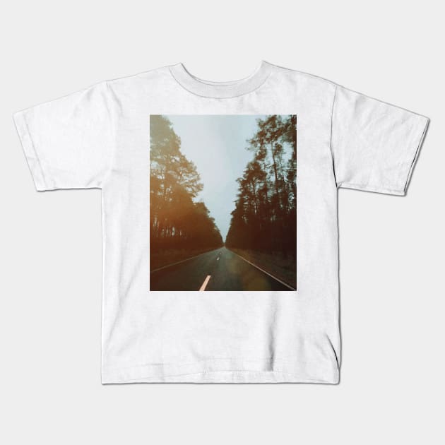Journey Through A Mysterious Forest Kids T-Shirt by angieslittleart